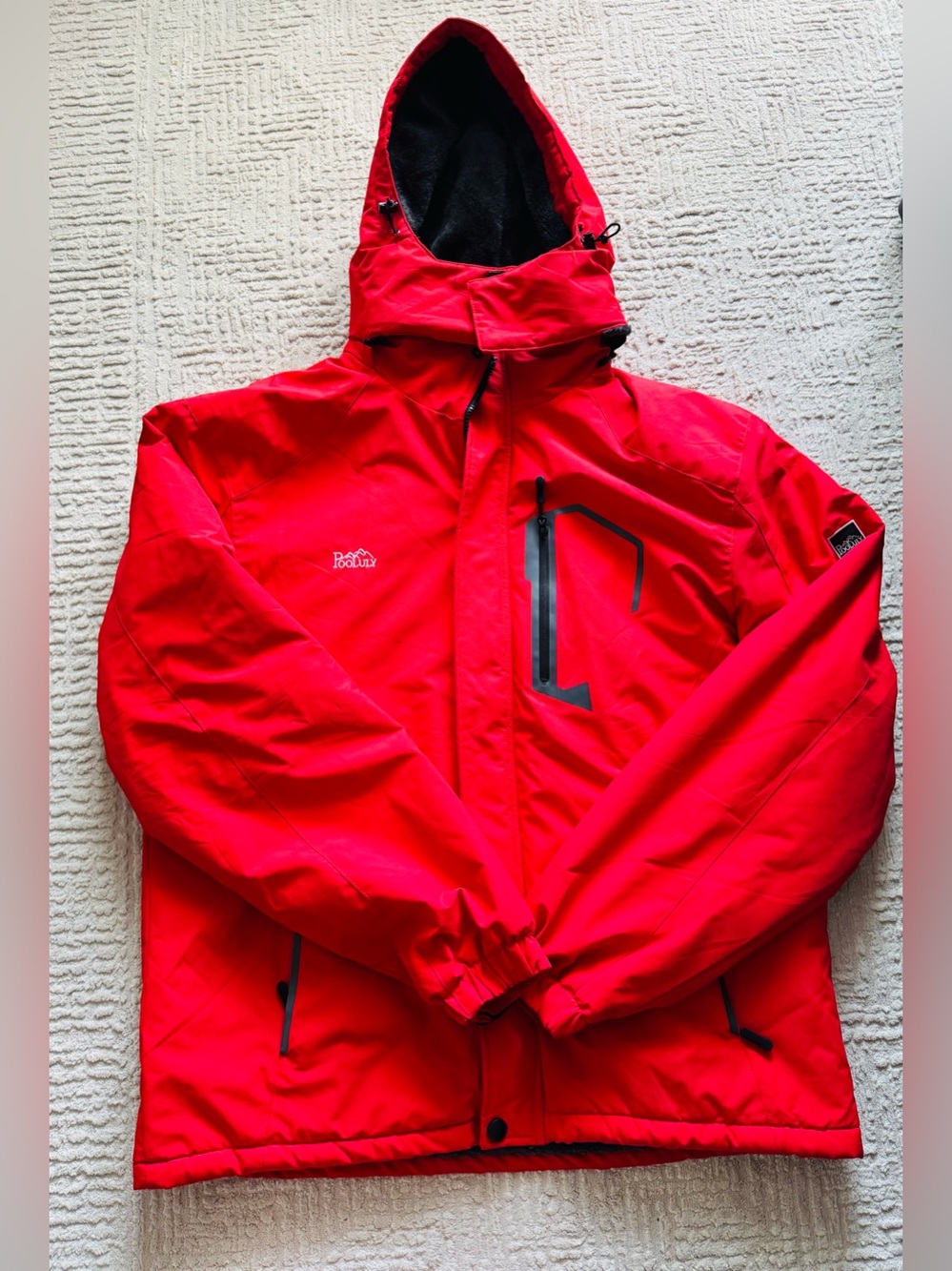 Red Men's Ski & Snowboard Jacket with Hood